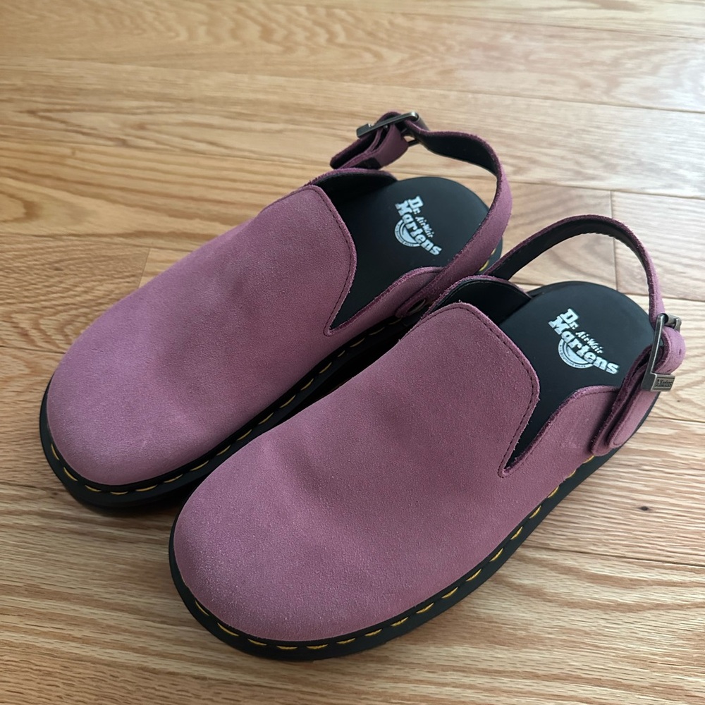 Dr. Martens Zebzag suede platform mules